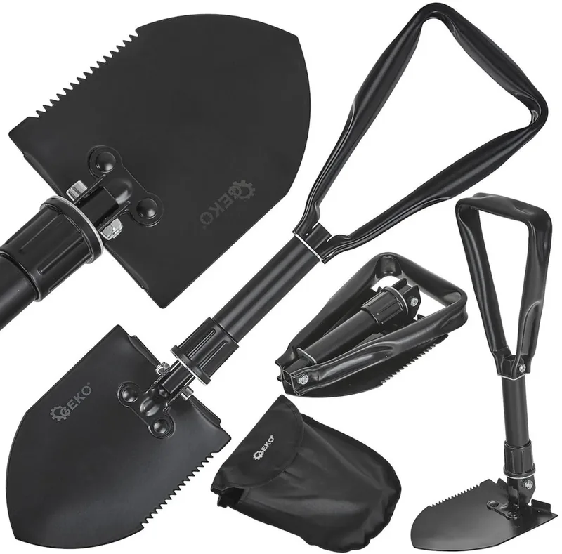 GEKO 2-in-1 opvouwbare survival schep - compact - verstelbaar - zwart by GEKO – product image