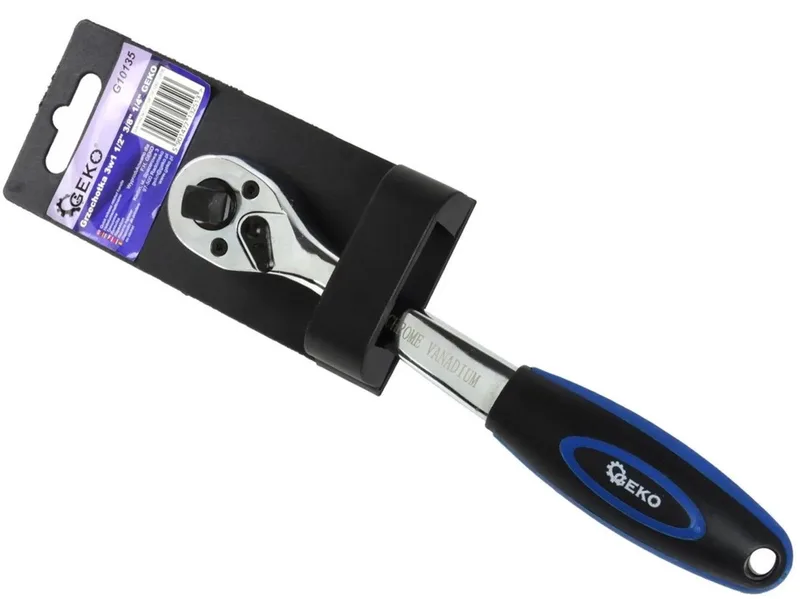 GEKO 3-in-1 ratel - offset ontwerp - 72-tands mechanisme - ergonomische grip - 205 mm de GEKO, Bleu – image du produit