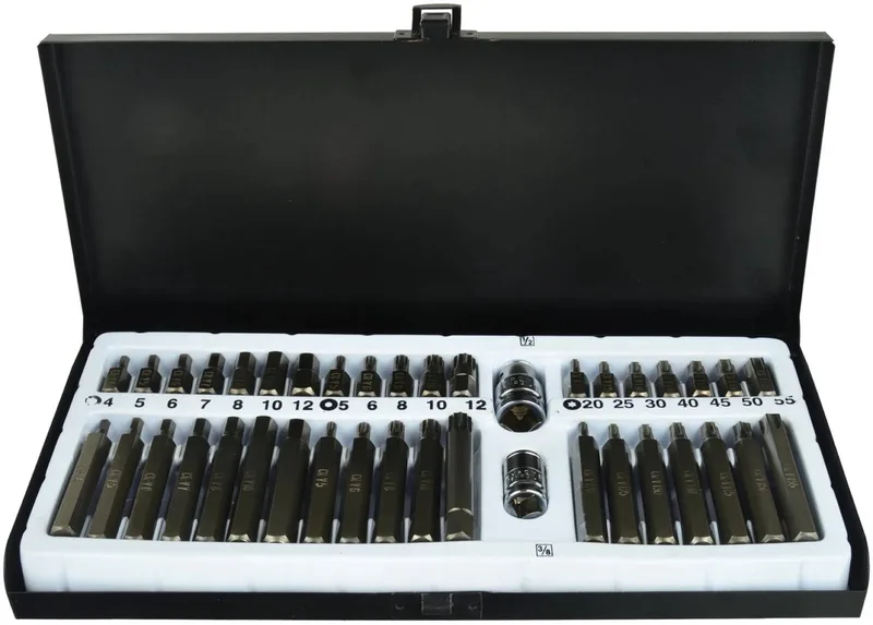 GEKO 40-delige bitset - Hex, spline & Torx - Chroom-vanadium - Inclusief metalen opbergbox de GEKO – image du produit
