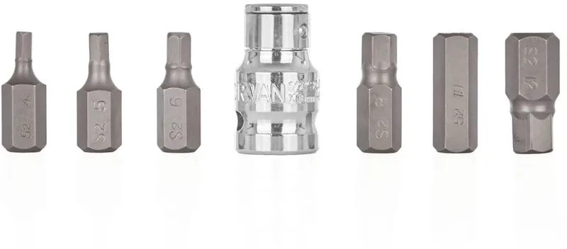 GEKO 7-delige HEX bitset - H4-H12 - S2 staal - Inclusief 10mm adapter - 30mm lengte by GEKO – product image
