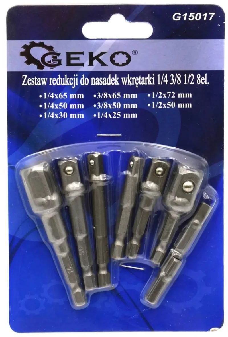 GEKO 8-delige bitset - veelzijdige verlengstukken - hex schacht - 3 maten by GEKO – product image