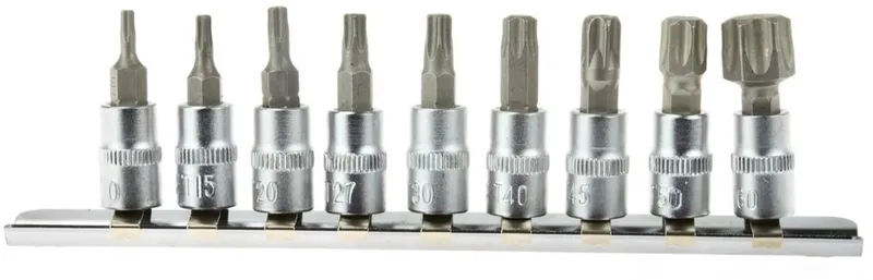 GEKO 9-delige Torx Dopsleutelset - CrV Staal - T10-T60 - Inclusief RVS Rail by GEKO, Blue – product image