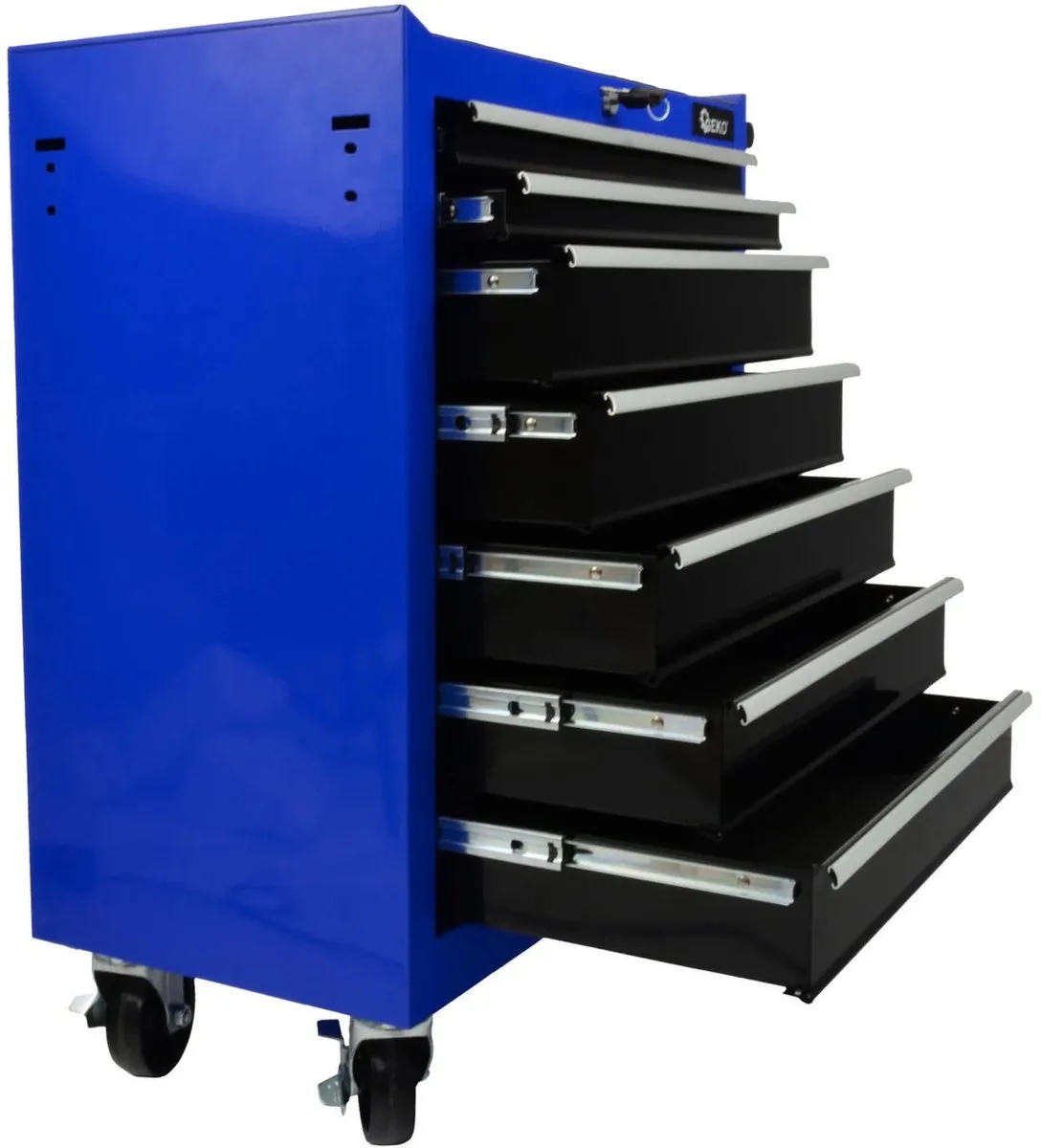 Gereedschapskast - 7 lades - Staal - Zelfsluitend - 4 wielen by GEKO, Blue – product image
