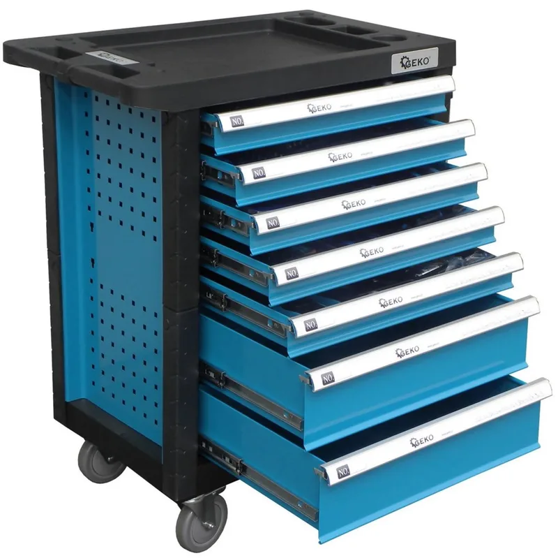 Gereedschapswagen - 7 lades - 272-delig - Compact ontwerp - Rood by GEKO – product image