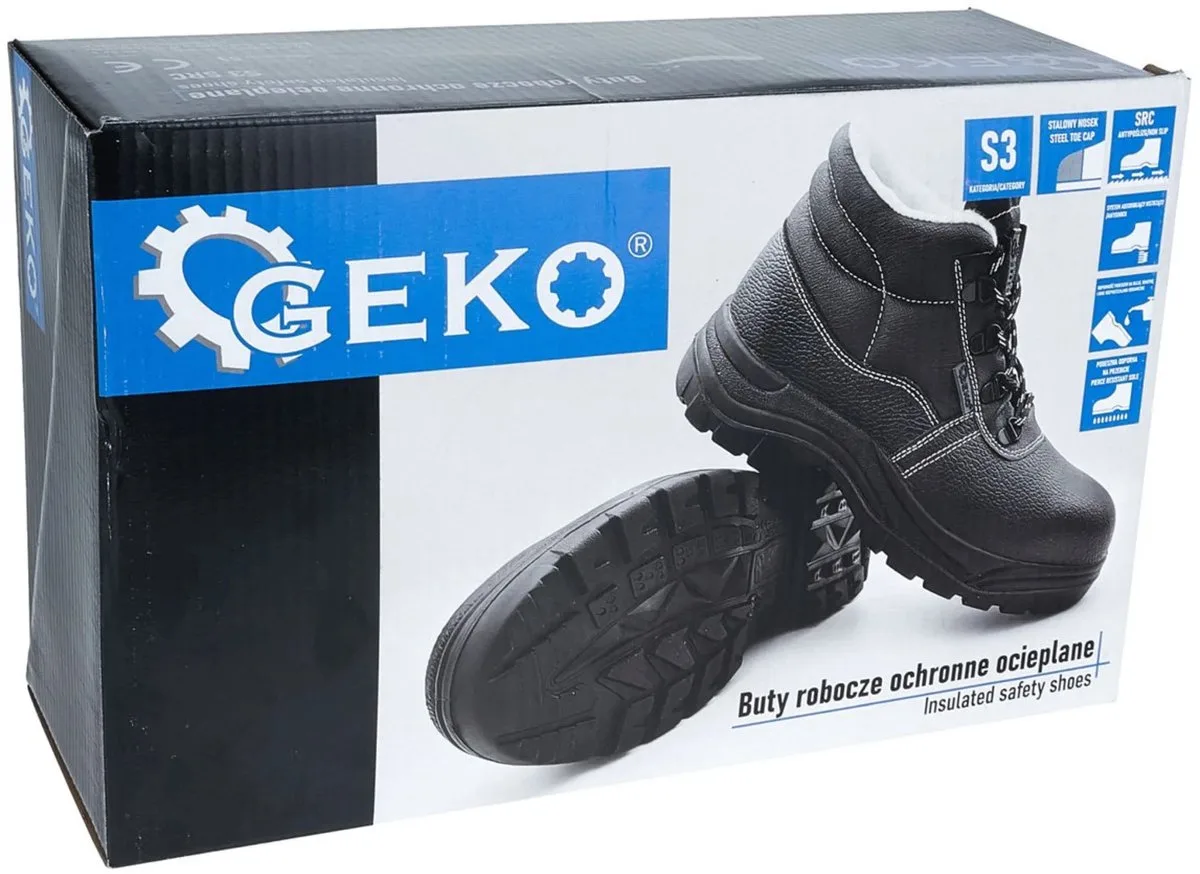 Gevoerde veiligheidsschoenen - S3 klasse - Antislip - Zwart de GEKO, Noir, 42 – image du produit