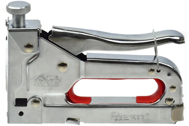 Handtacker - Verstelbare kracht - Veiligheidsslot - 4-14 mm - Chroomafwerking by GEKO – product image