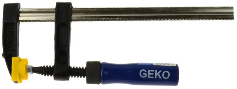 Heavy Duty F-klem - Sterk gietijzer - Houten handvat - 50x200mm von GEKO, Blau – Produktbild