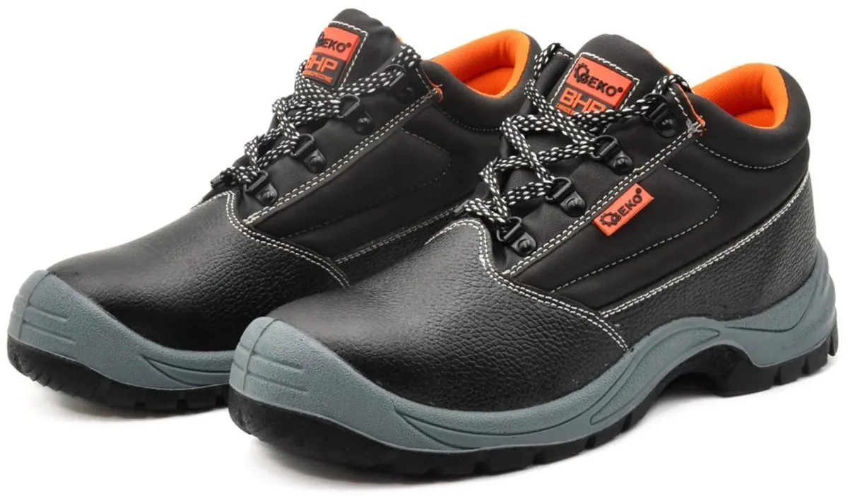 Hoge veiligheidsschoenen - S1P - Stalen neus - Antislip - Zwart fra GEKO, Sort, 43 – produktbillede