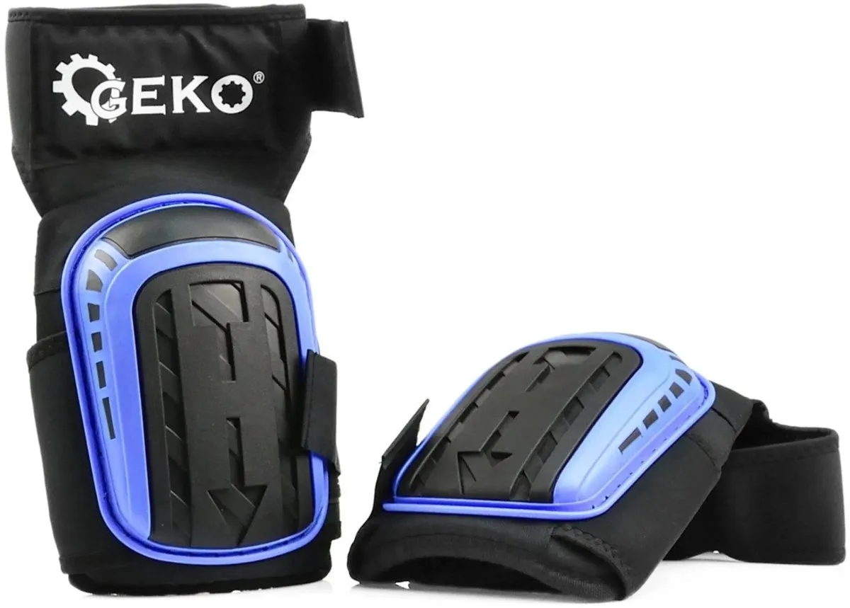 Kniebeschermers - Gelvulling - Antislip - Comfortabele sluiting van GEKO, Blauw – productafbeelding