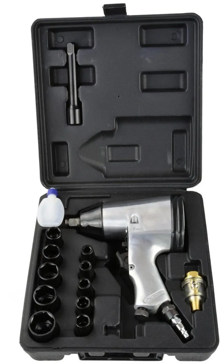 Luchtsleutel met Dopsleutelset - 310 Nm - 10-delig - Staal - 8-27 mm von GEKO, Silber – Produktbild