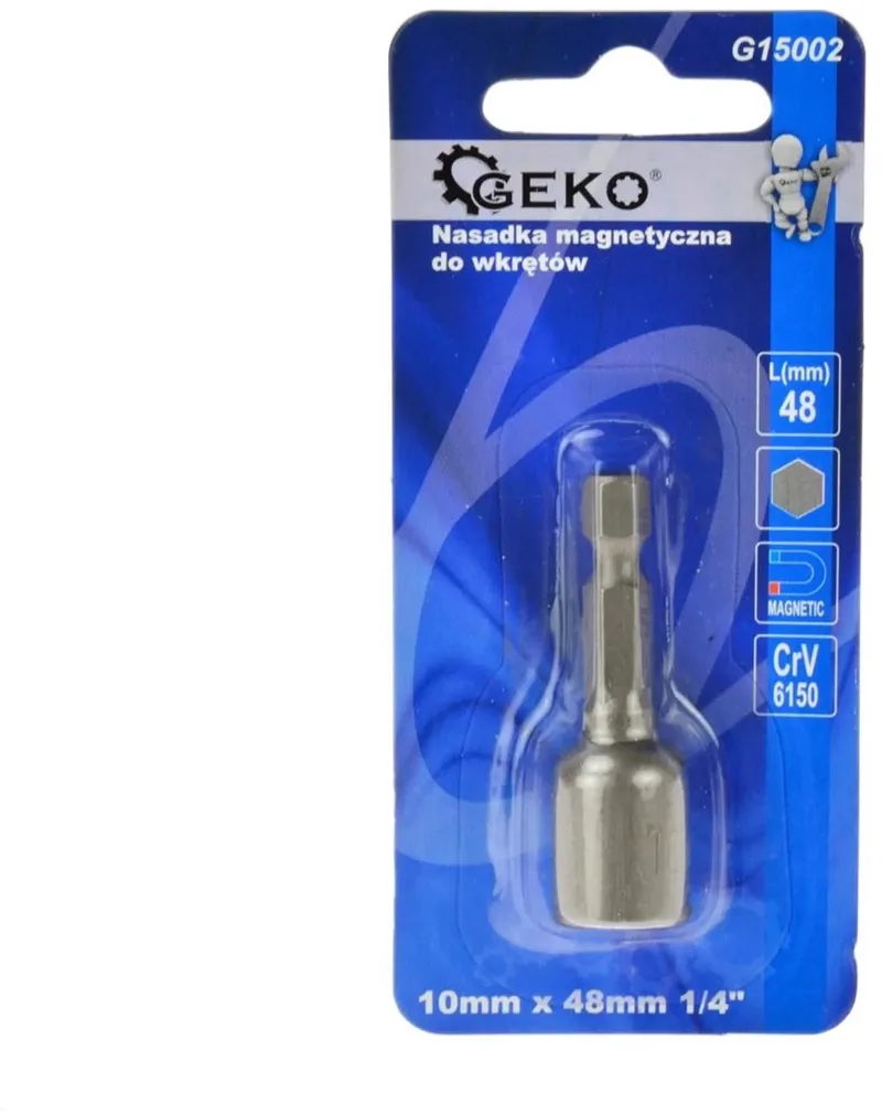 Magnetische schroefbit - 10 mm hex - 48 mm - legerstaal by GEKO – product image