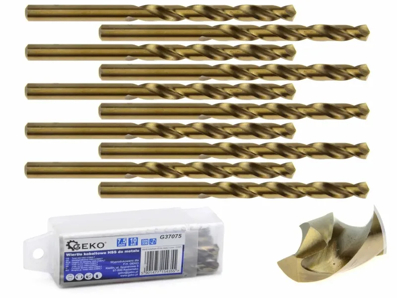 Metaalboor - HSS M35 - 5% kobalt - 7,5 mm - Hoge thermische weerstand - 10 stuks von GEKO – Produktbild