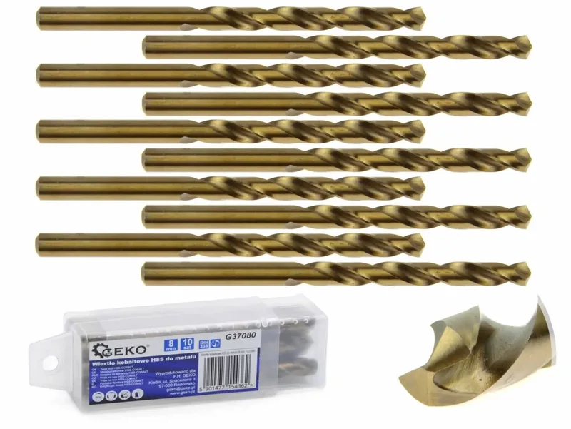 Metaalboor - HSS M35 - 5% Kobalt - 8 mm - Hoge Warmtebestendigheid - 10 stuks de GEKO – image du produit