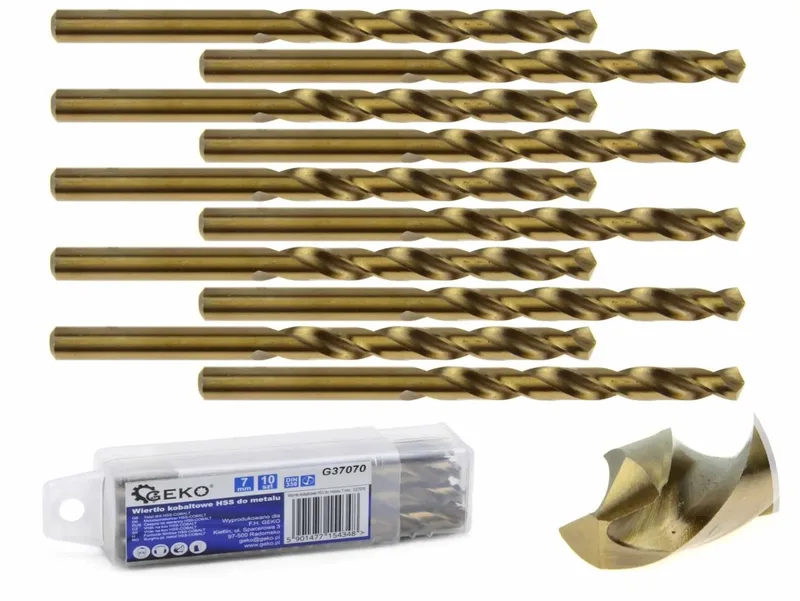 Metaalboor - HSS M35 - Cobalt 5% - 7 mm - Hoge thermische weerstand - 10 stuks von GEKO – Produktbild