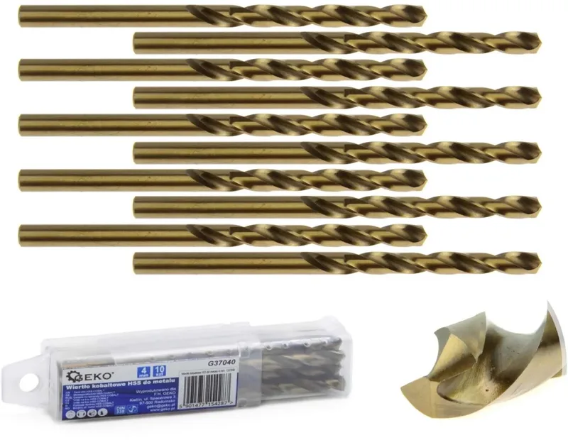 Metaalboor - HSS M35 - Cobaltlegering - 4 mm - Hoge thermische weerstand - 10 stuks de GEKO – image du produit