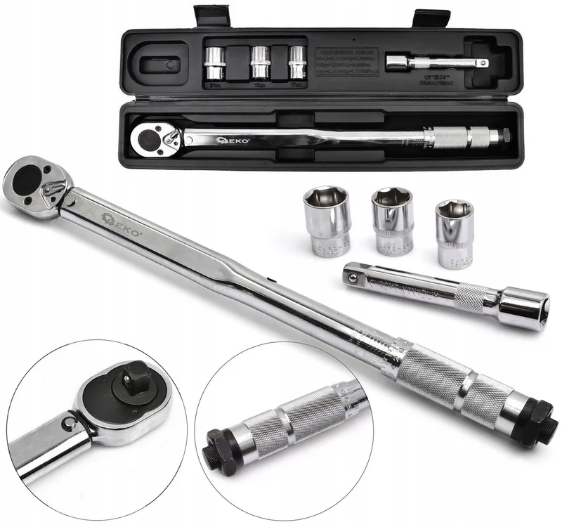 Momentsleutel 1/2" 28-210 Nm met doppen en verlengstuk von GEKO – Produktbild