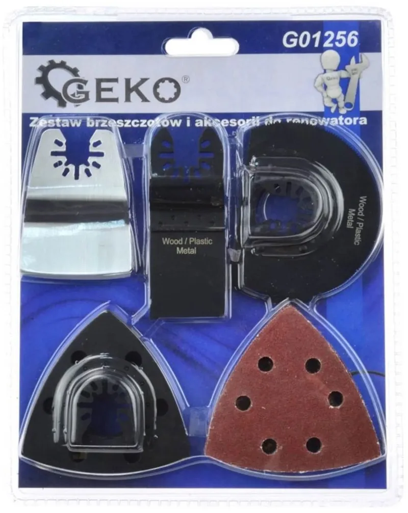 Multi-tool accessoires set - 14 delig - Schuurpapier - Schraper by GEKO, Silver – product image