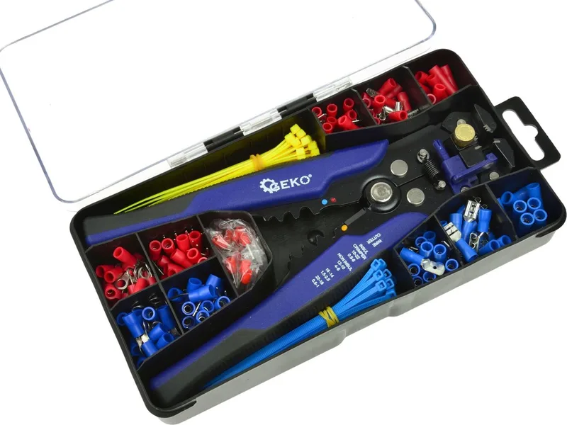 Multifunctionele striptang set - 260-delig - Comfortabel en duurzaam - 0,2-6 mm werkbereik by GEKO, Blue – product image