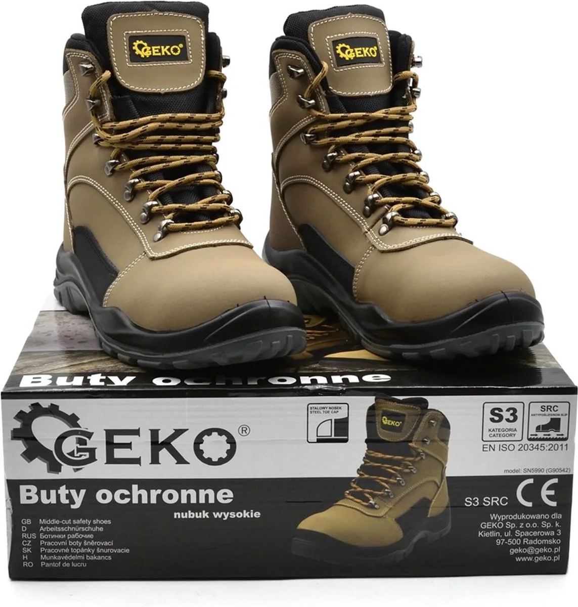 Nubuck veiligheidsschoenen - S3 klasse - antislip - zwart/grijs de GEKO, Ornaje, 43 – image du produit