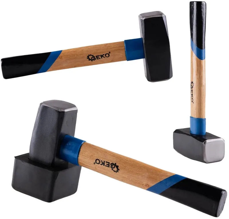 Paving hamer - 1500g - Rubber beschermlaag - Ergonomisch houten handvat von GEKO – Produktbild