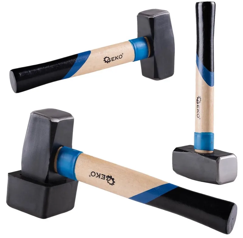 Paving hamer - 2000g - Rubberen bescherming - Ergonomische houten greep de GEKO – image du produit