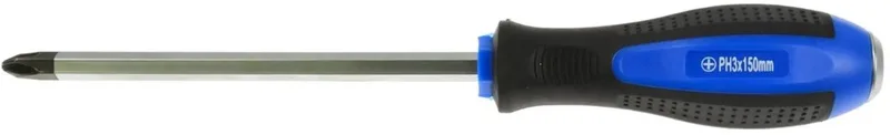 Philips schroevendraaier - 150 mm - Ergonomisch - Metaal stootkap - Ophanggat by GEKO, Black – product image