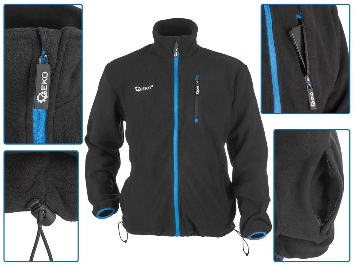 Polar fleece sweatshirt - lichtgewicht - warm - 3 zakken de GEKO, Noir, S – image du produit