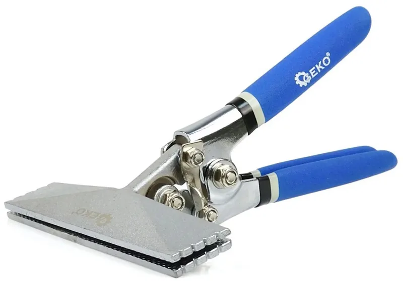 Profielvormende tang - Recht model - Ribbelbek - 150x30 mm - Antislip handgreep de GEKO, Bleu – image du produit