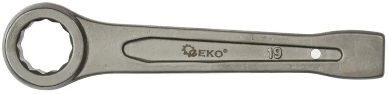Ring Slogging Steeksleutel - 19mm - Voor Zwaar Werk - Chroom-Vanadium Staal von GEKO – Produktbild