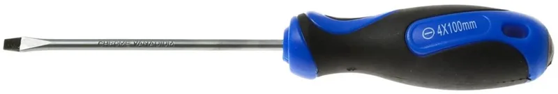 Schroevendraaier - Platte Kop - 4x100 mm - Ergonomische Handgreep - Chroom-Vanadium Staal by GEKO – product image