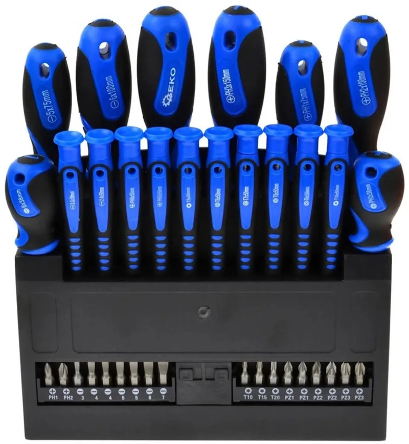 Schroevendraaierset - 36-delig - Magnetische tips - Zachte grip - Chroom-vanadium staal by GEKO – product image