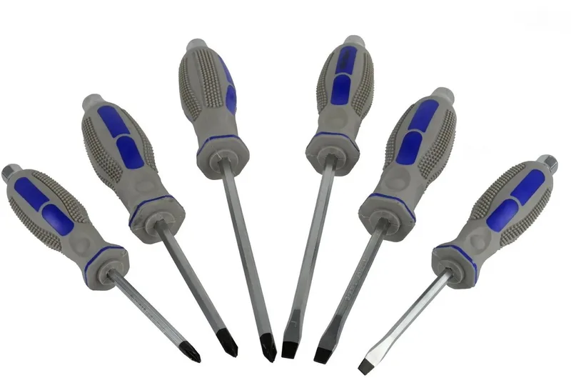 Schroevendraaierset - CrV staal - 6-delig - Ergonomisch ontwerp - Magnetische punt von GEKO, Grau – Produktbild