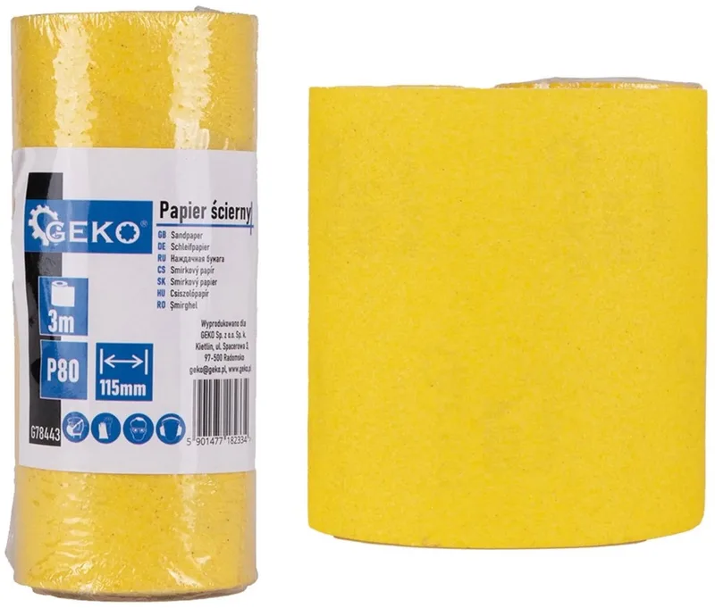 Schuurpapier op rol - 115 mm x 3 m - P80 korrel - 1 stuk de GEKO – image du produit