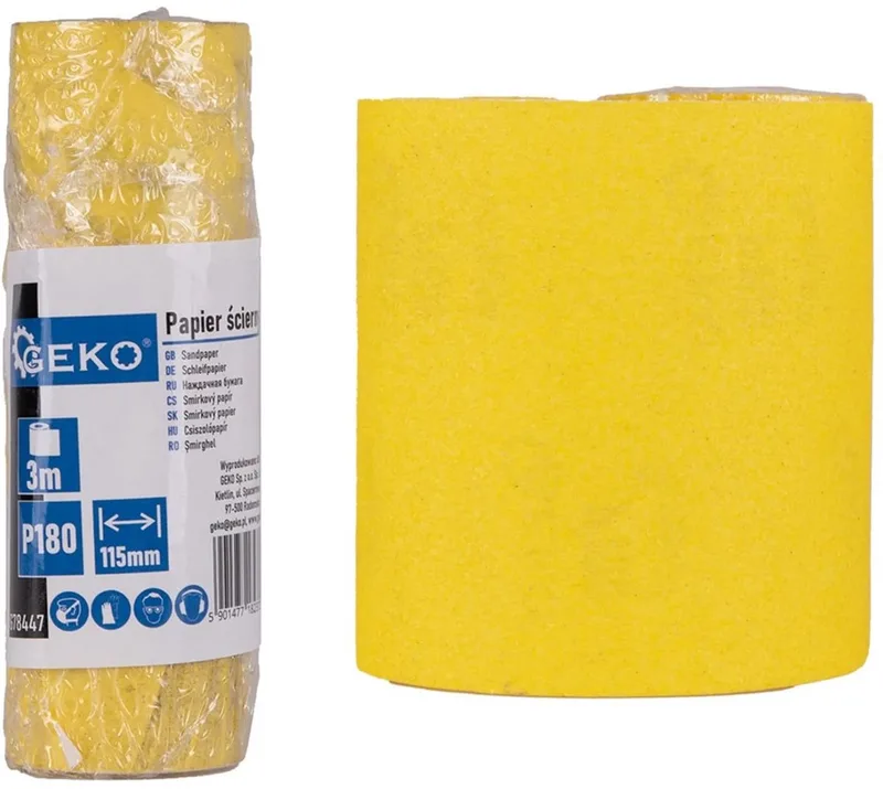 Schuurpapier rol - fijne korrel P180 - 115 mm x 3 m de GEKO – image du produit