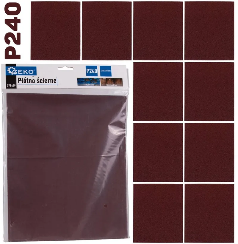 Schuurvellen - 230x280 mm - P240 korrel - 10 stuks by GEKO – product image