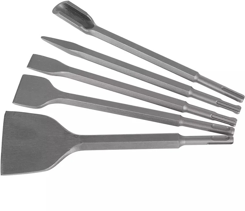 SDS Plus beitelset - 5-delig - Voor precisie en duurzaamheid by GEKO, Grey – product image
