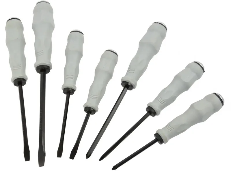 Set van 7 schroevendraaiers - CrV staal - Ergonomisch - Voor hamergebruik de GEKO, Gris – image du produit