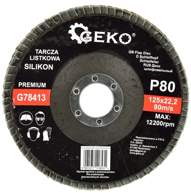 Silicon Carbide Schuurschijf - 125 mm - Grit 80 - Voor Steen en Glas - 10 stuks de GEKO – image du produit
