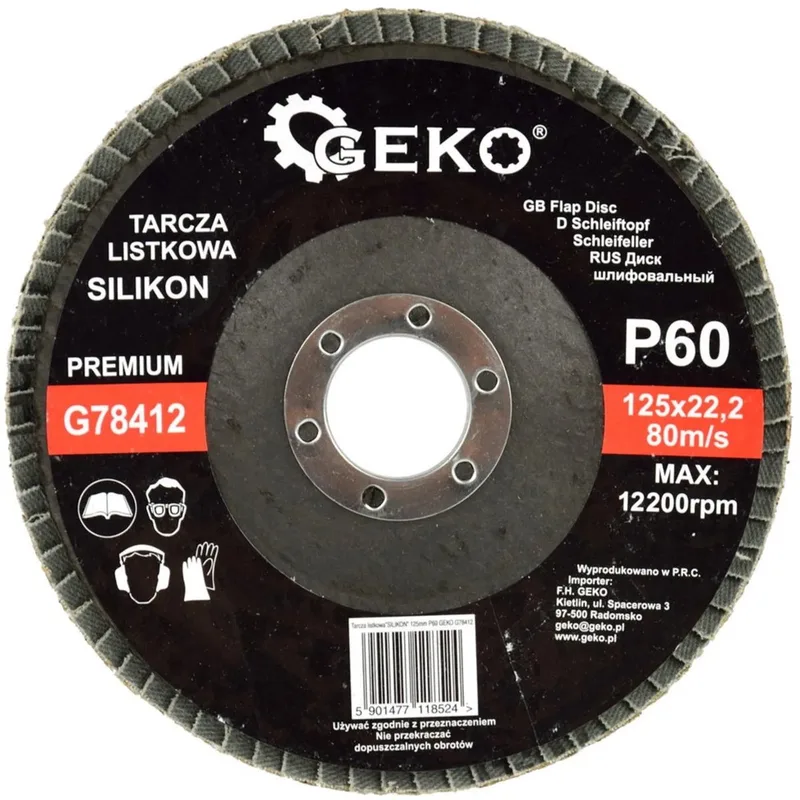 Silicon Carbide Schuurschijf - 125 mm - Korrel 60 - Voor Steen en Metaal - 10 stuks de GEKO – image du produit