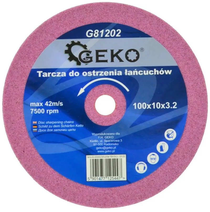Slijpschijf voor kettingslijpers - 100x10x3,2 mm - Geschikt voor diverse slijpmachines de GEKO – image du produit