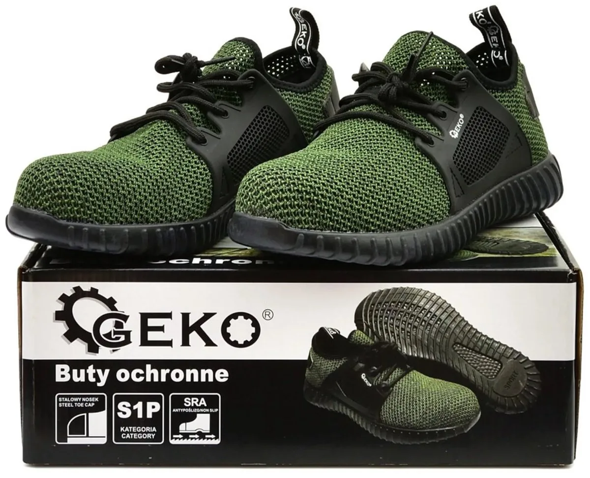 Sportieve veiligheidsschoenen - ademend textiel - S1P SRA norm fra GEKO, Sort, 41 – produktbillede