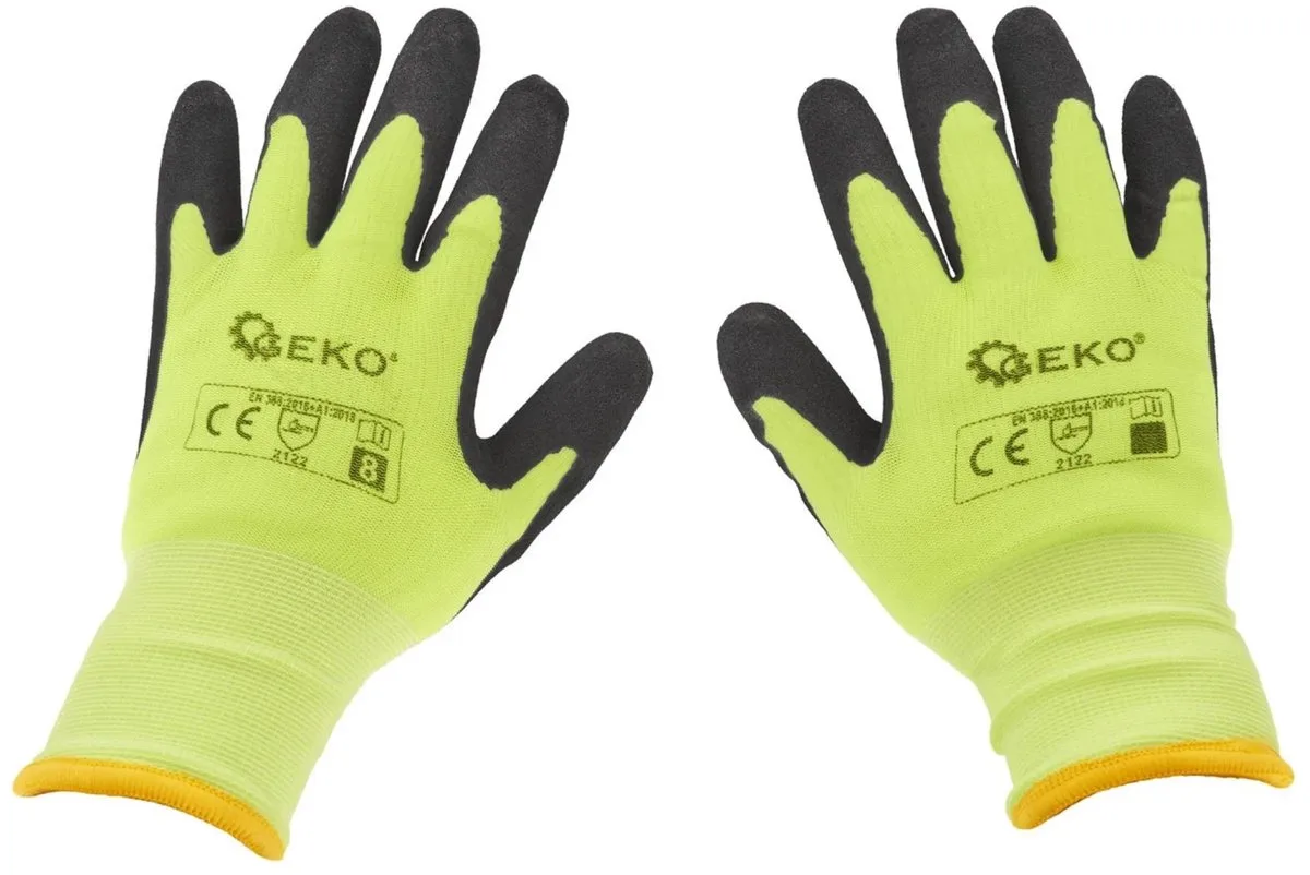 Thermische werkhandschoenen - Fluorescerend - Isolerend - 12 stuks de GEKO, Jaune, 10 – image du produit