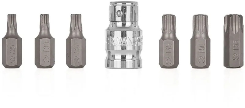 Torx bitset - 7-delig - S2 staal - T25-T55 - Inclusief adapter by GEKO – product image