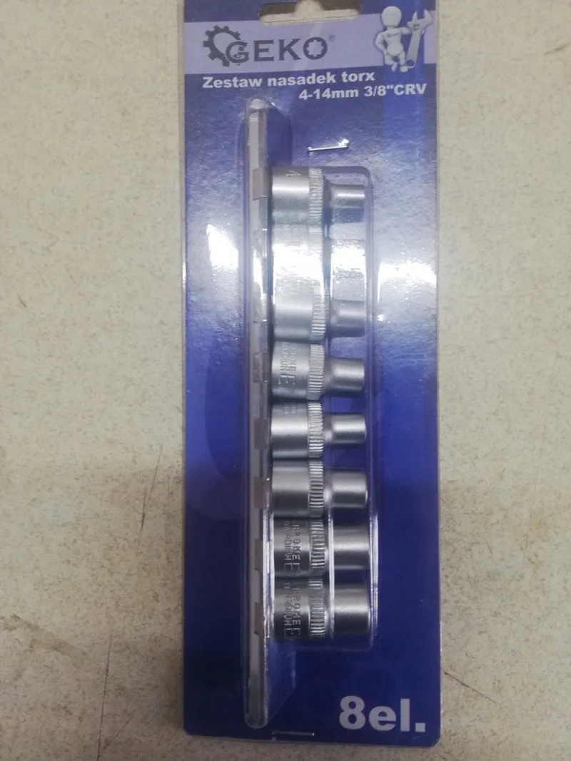 Torx Dop Dop Set E4-E14 8 Stuks 3/8" van GEKO – productafbeelding