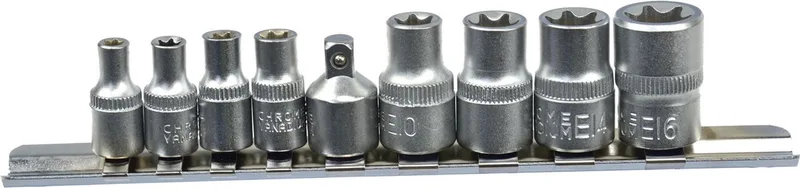 Torx Dopsleutelset - CrV Staal - 9-delig - Inclusief Rail Organizer by GEKO, Blue – product image