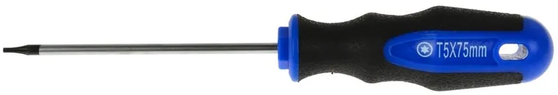 Torx schroevendraaier - T5 - 75 mm - Ergonomisch - Ophanggat by GEKO, Blue – product image