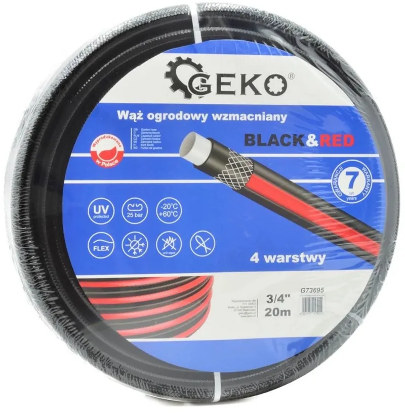 Tuinslang - Sterk - 3/4" - 50m - Zwart/Rood by GEKO – product image