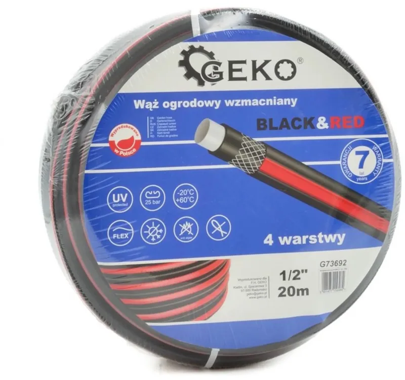 Tuinslang - Sterk - Zwart/Rood - 50 meter - 1/2" by GEKO – product image