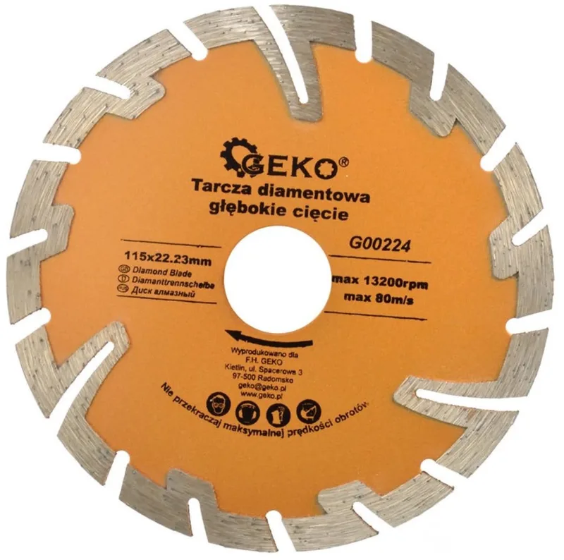 Turbo diamantzaagblad - diep beschermd - droog zagen - 115 mm de GEKO – image du produit