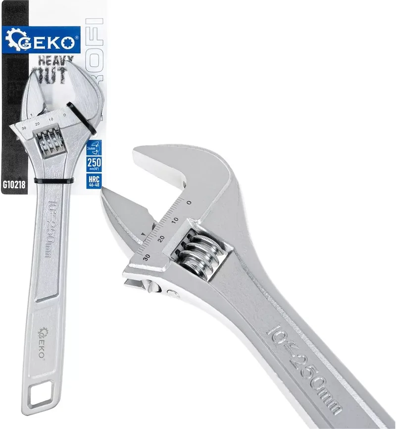 Verstelbare moersleutel - 250 mm - CRV staal - Ergonomisch - 0-34 mm opening de GEKO – image du produit
